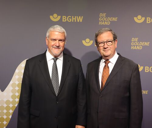 Die BGHW-Vorstandsvorsitzenden Manfred Wirsch (Vertreter der Versicherten) und Dr. Rainhardt Freiherr von Leoprechting (Vertreter der Arbeitgeber)
